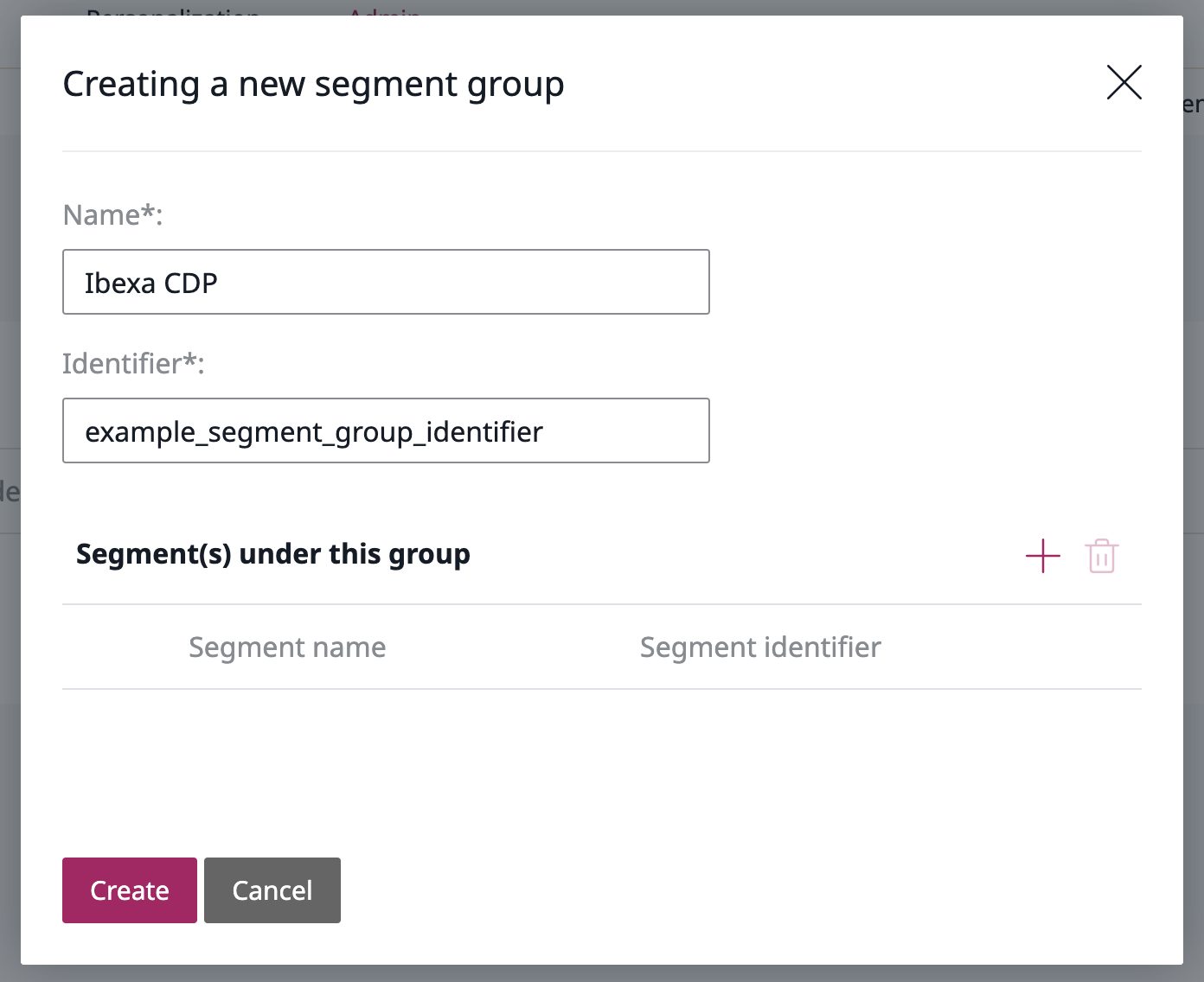 Creating a new segment group