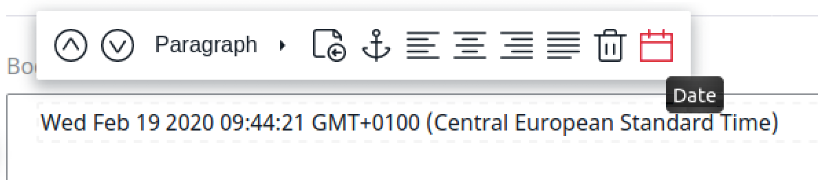 Custom plugin inserting the current date into RichText