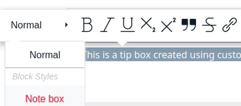 Adding a Note box custom style