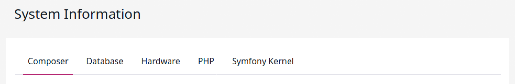 Tabs in System Information