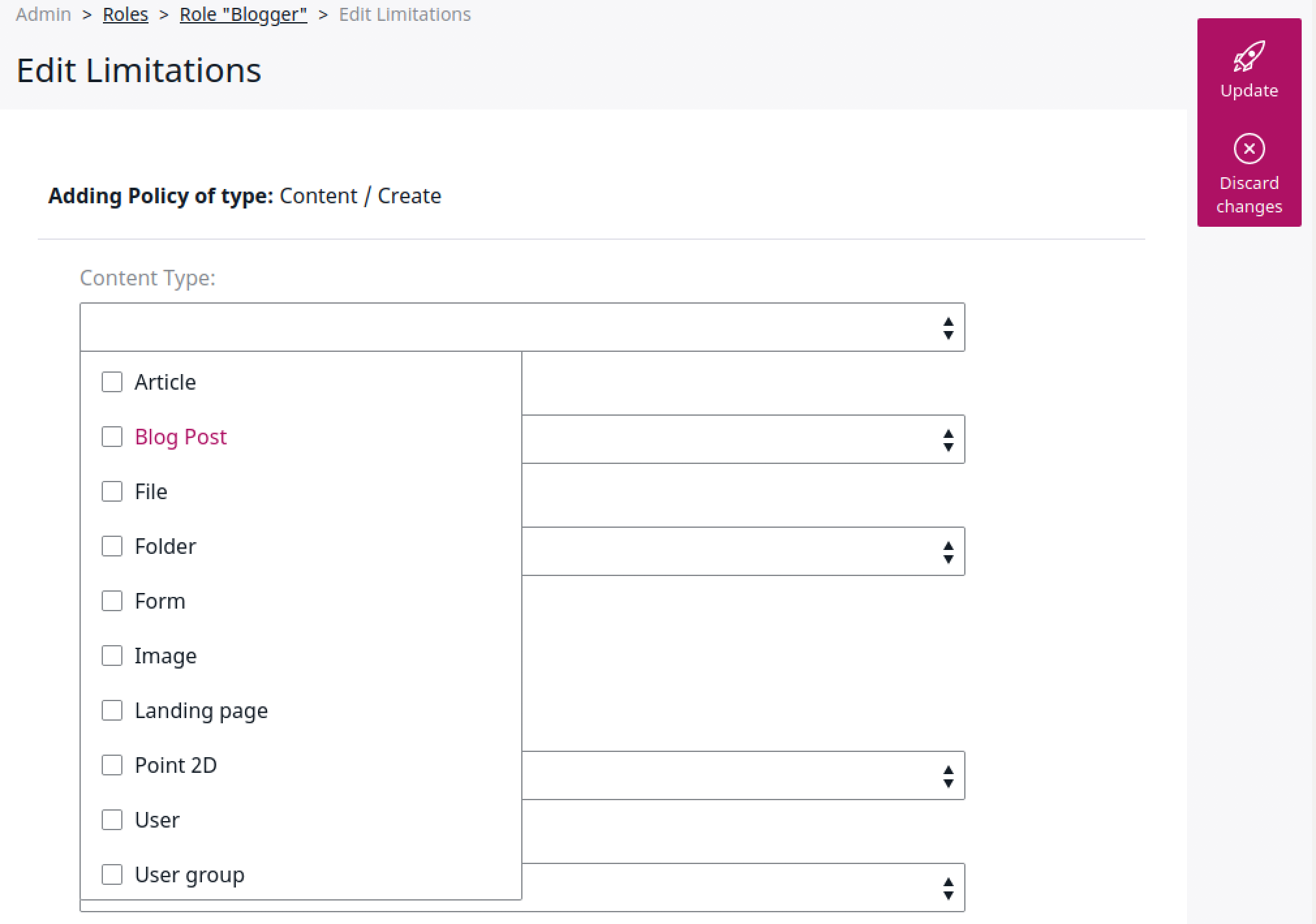 Adding Limitations to a Policy