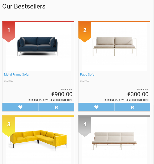 Bestseller page