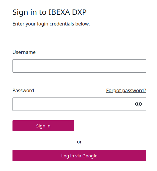Log in to the Back Office with Google