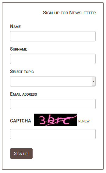 Newsletter Form Block