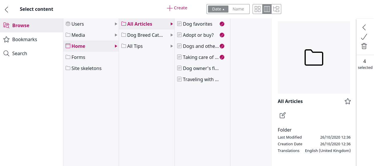 Selecting Articles for the Schedule Block